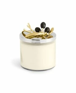 Michael Aram Olive Branch Gold Candle