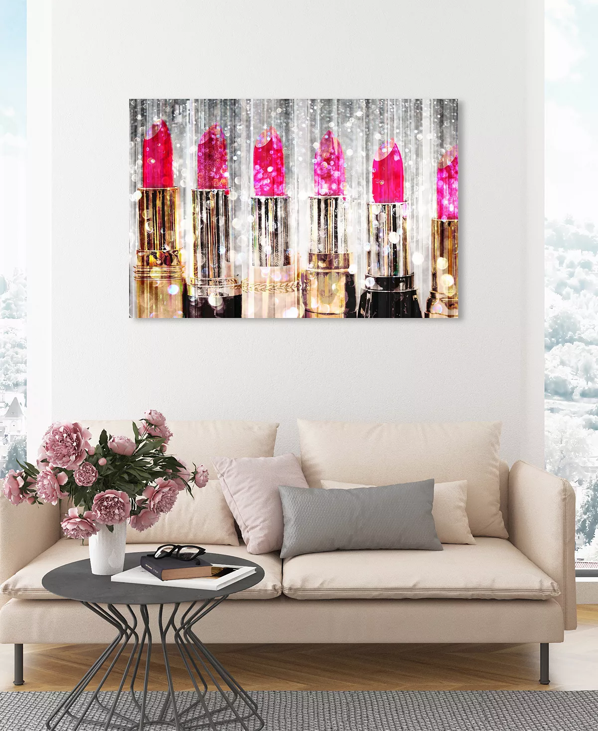 Oliver Gal Sparkly Glam Makeup Giclee Art Print On Gallery Wrap Canvas - Image 3