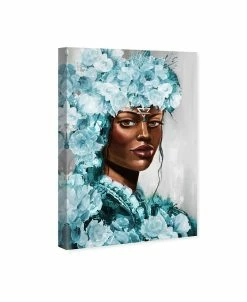 Oliver Gal Flower Queen Teal Canvas Art Collection