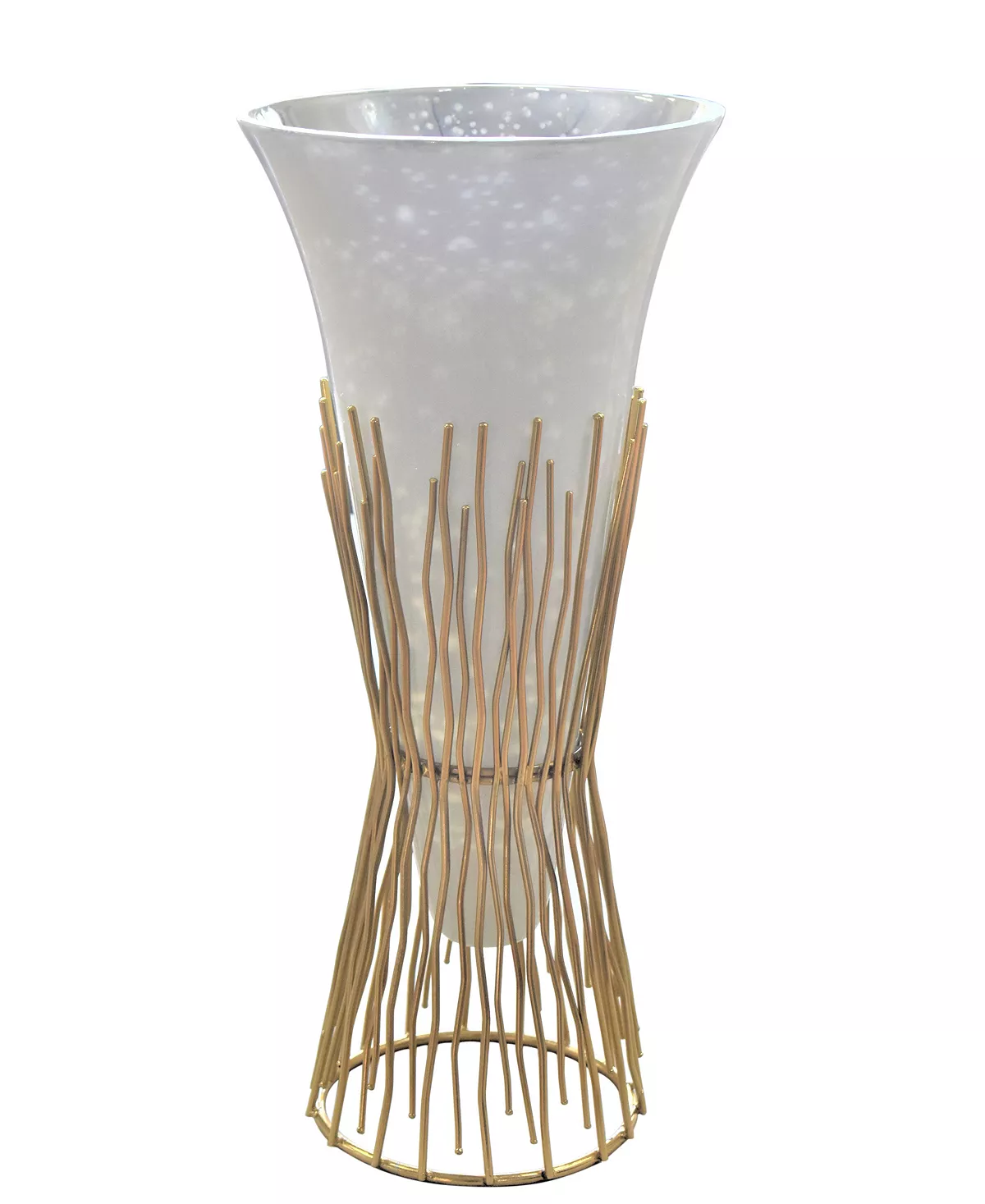 Classic Touch Opaque Glass Vase On Twig Base - Image 2