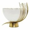 Classic Touch Opaque Glass Bowl Twig Base
