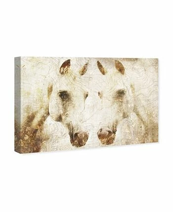 Oliver Gal Double Stallion Canvas Art - 30 X 45 X 1.5 - Image 2