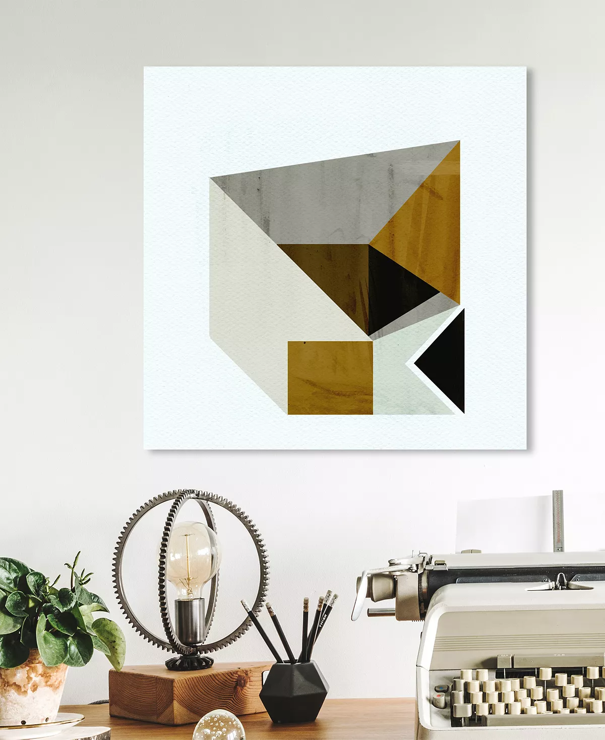 Oliver Gal Mustard Geo Canvas Art - 12 X 12 X 1.5 - Image 3