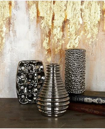 Rosemary Lane Ceramic Modern 3 Piece Vase Set - Image 2