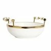 Classic Touch Round Bowl With Beaded Design Handles, 11 X 2