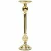 Classic Touch Short Traditional Brass Candle Holder, 5 X 14