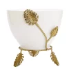 Classic Touch Eramic Bowl With Leaf Details, 9 X 11