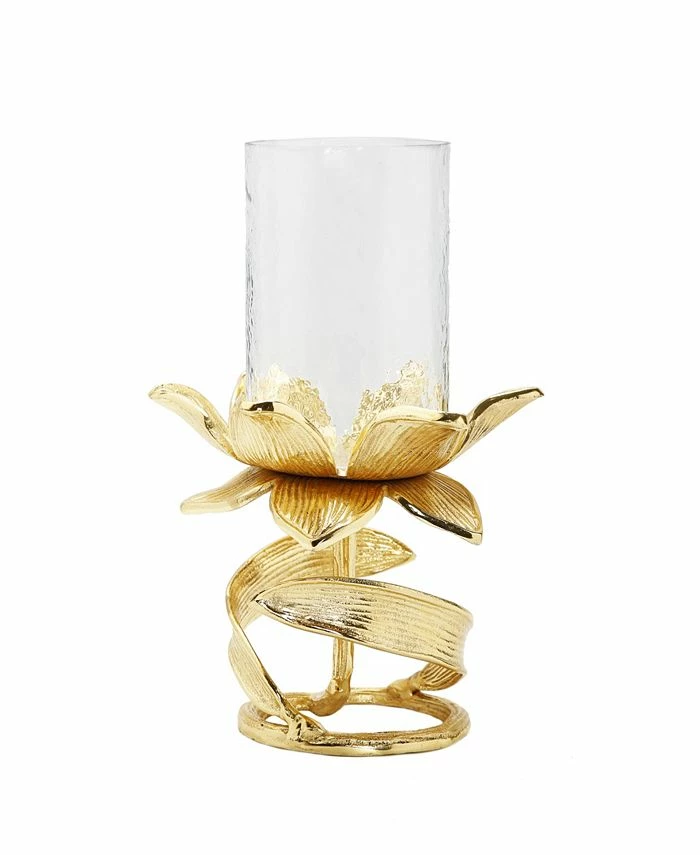 Classic Touch Hurricane With Leaf Stem, 7.5 X 12