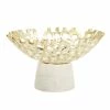 Classic Touch Web Design Bowl On Marble Base, 9.5 X 5.5