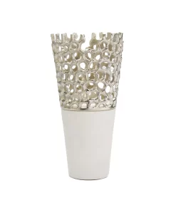 Classic Touch Web Design Vase With Marble Base, 6 X 12