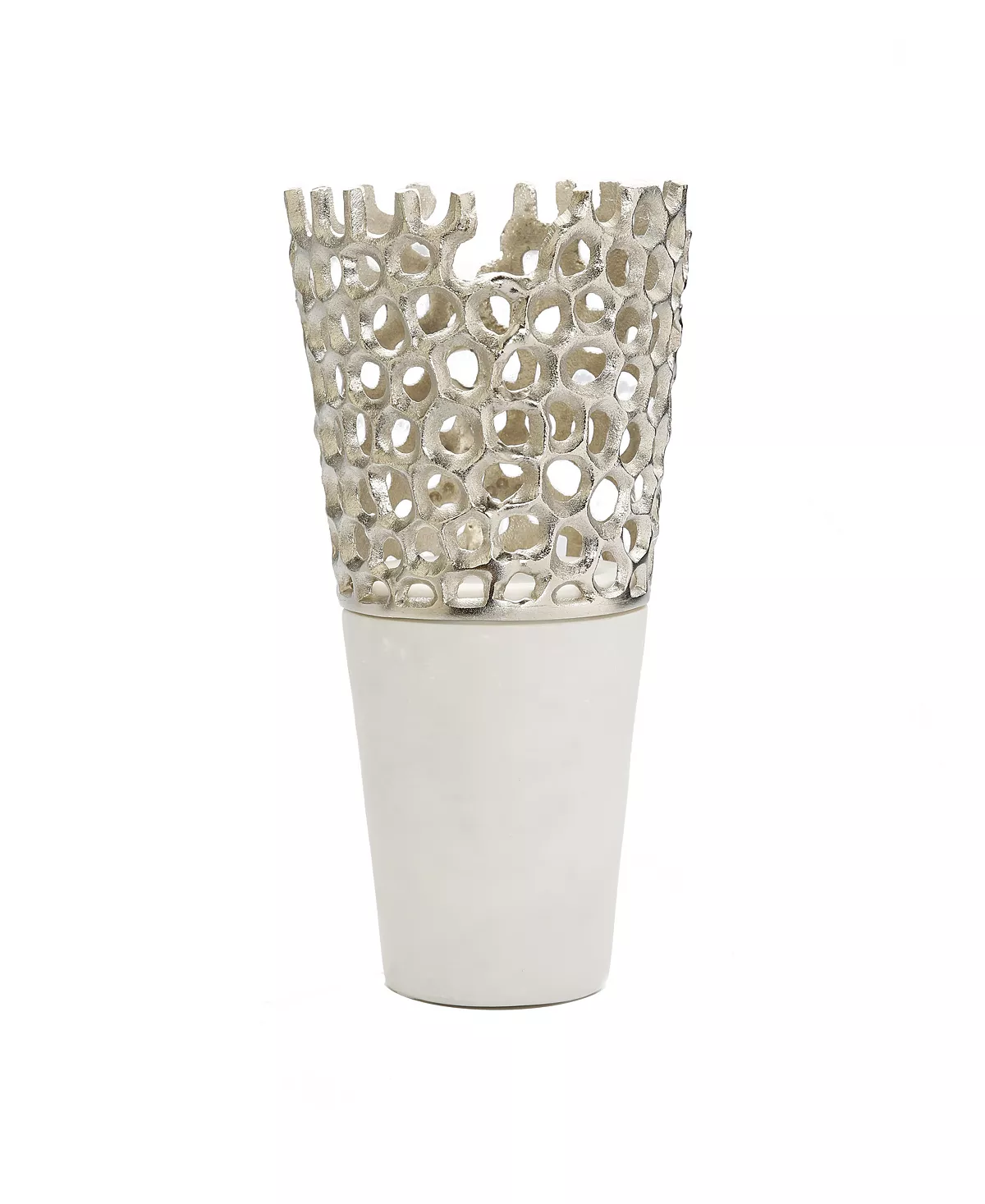 Classic Touch Web Design Vase With Marble Base, 6 X 12