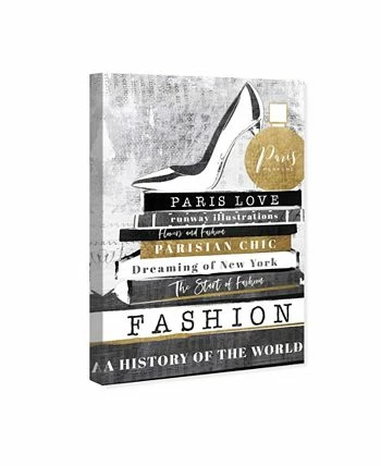 Oliver Gal Fashion Titles Stack Giclee Art Print On Gallery Wrap Canvas - Image 2