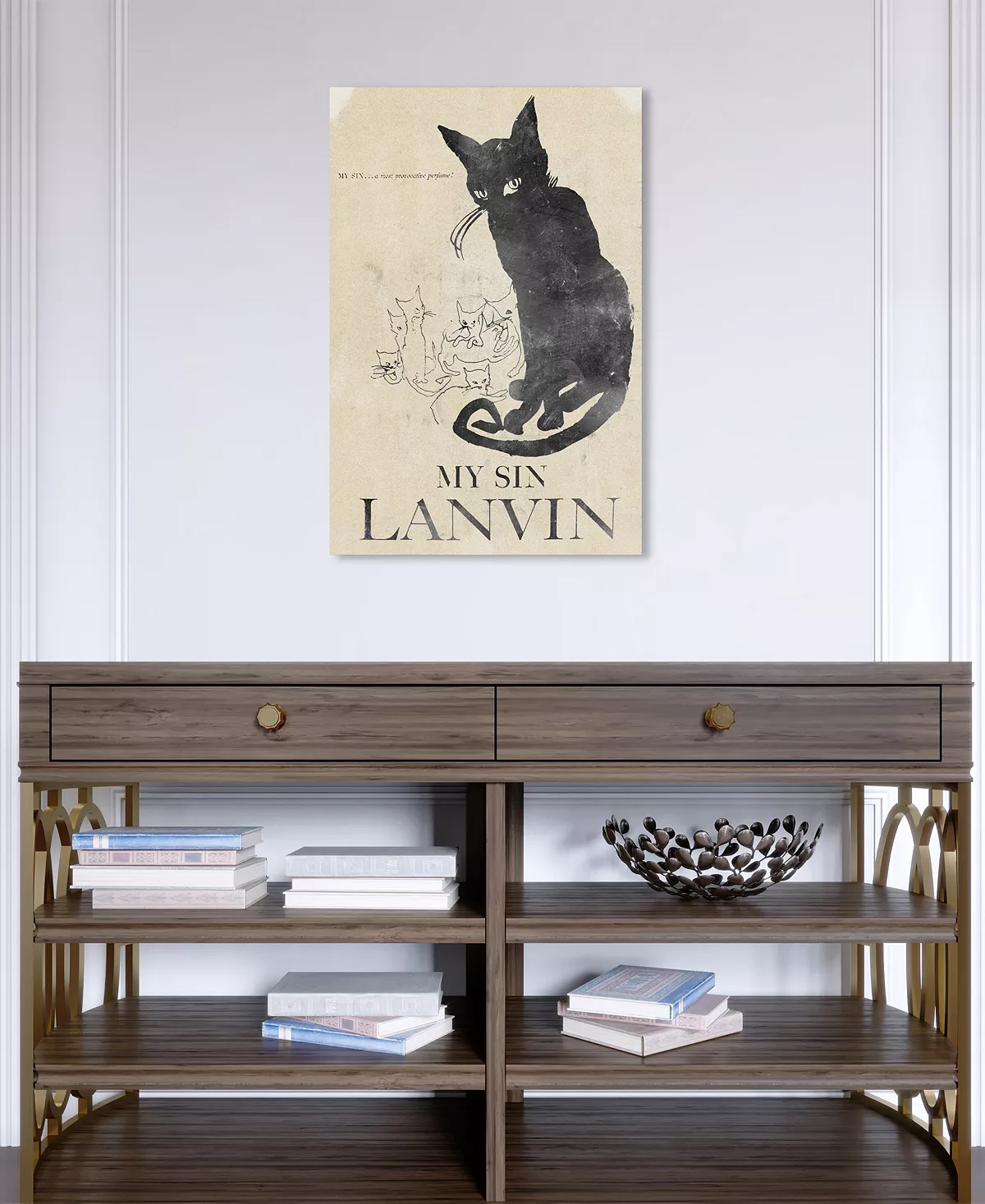 Oliver Gal Vintage Cat Giclee Art Print On Gallery Wrap Canvas - Image 3