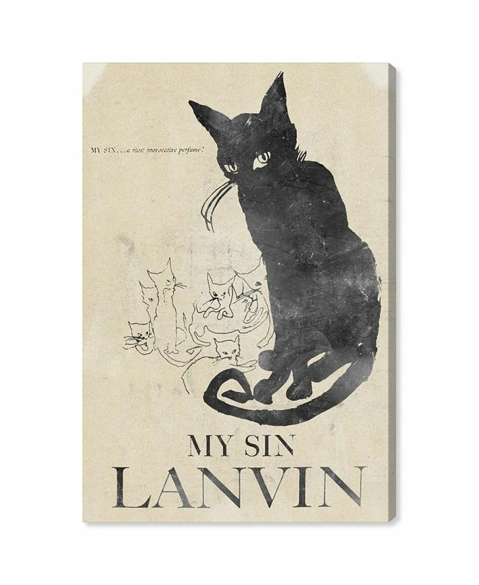 Oliver Gal Vintage Cat Giclee Art Print On Gallery Wrap Canvas
