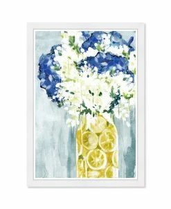 Wynwood Studio Lemon Flower Bouquet Framed Print Wall Art, 15 X 21