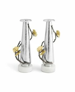 Michael Aram Butterfly Ginkgo 2 Piece Candleholders Set