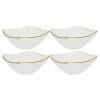 Classic Touch Rushed Glass Square Dessert Bowl With Rim, Set Of 4