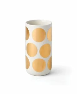 Kate Spade On The Dot Tall Gold-Tone Dot Vase