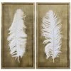 Uttermost White Feathers 2-Pc. Shadow Box Wall Art