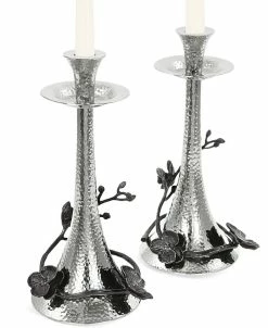 Michael Aram Black Orchid Set Of 2 Candlestick Holders