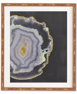 Deny Designs Emanuela Carratoni Black And Gold Agate Bamboo Framed Wall Art