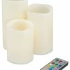 Trademark Global 4-Pc. Color Changing Flameless LED Candles Set & Remote Control