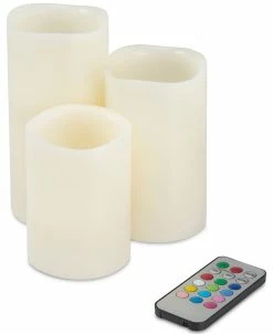 Trademark Global 4-Pc. Color Changing Flameless LED Candles Set & Remote Control