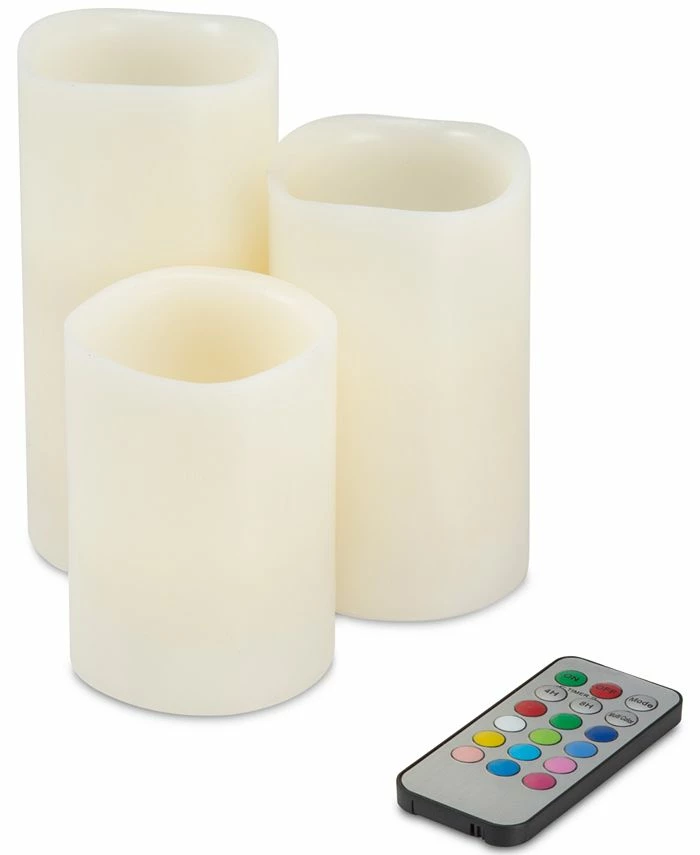 Trademark Global 4-Pc. Color Changing Flameless LED Candles Set & Remote Control
