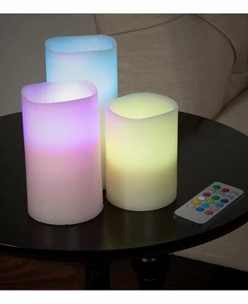 Trademark Global 4-Pc. Color Changing Flameless LED Candles Set & Remote Control - Image 2