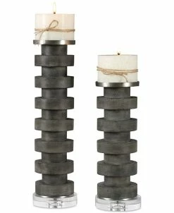 Uttermost Karun Concrete Candleholders, Set Of 2