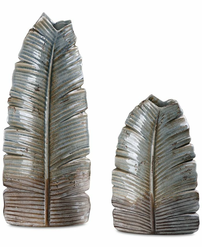 Uttermost Invano Set Of 2 Leaf Vases