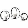 Uttermost Pina Curved Metal Candle Holders, Set Of 3