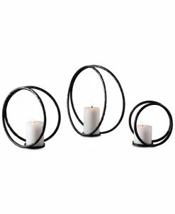 Uttermost Pina Curved Metal Candle Holders, Set Of 3